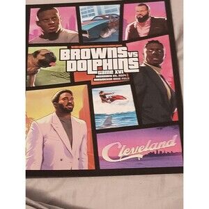 Cleveland Browns  Game Day Poster 12-29-24 Miami Dolphins  SGA Shipped In Tube
